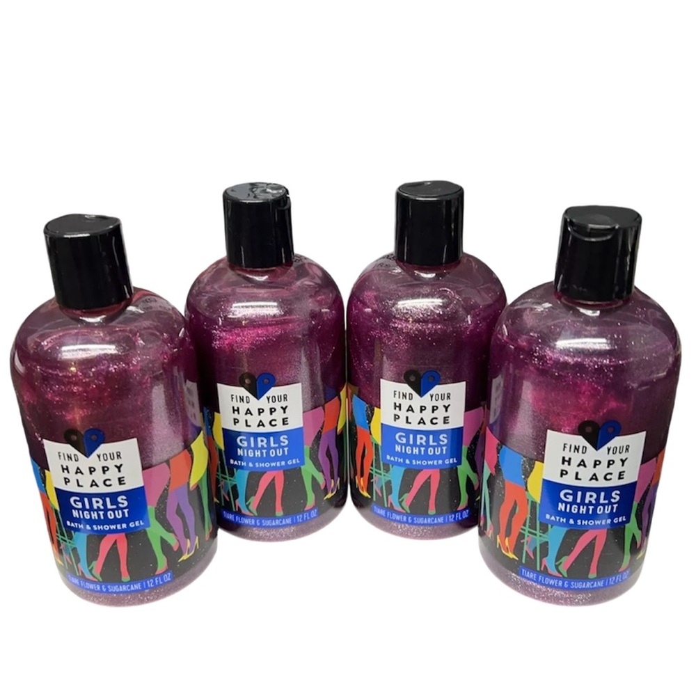 4 NEW Find Your Happy Place Girls Night Out body wash / shower gel - 12oz each